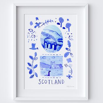 Scotland Art Print Blue Portuguese Tiles, 2 of 3
