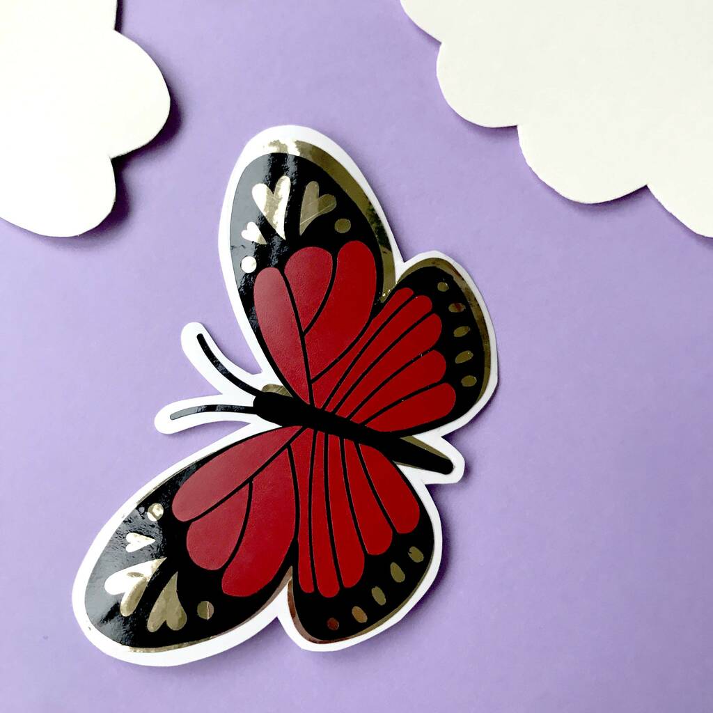 Foiled Butterfly Stickers By Kitty Kenda