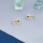 Evil Eye Cz Huggie Hoop Earrings In Sterling Silver, thumbnail 6 of 10