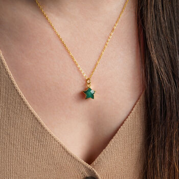 Emerald Star May Birthstone Necklace, 3 of 11