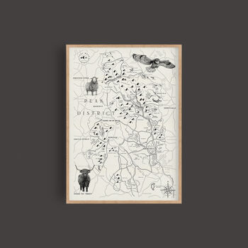 The Peak District Illustrated Map Print, 7 of 9