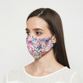 Tiny Blooms Silk Face Mask With Lanyard, 3 of 6