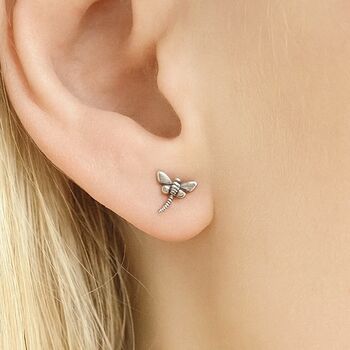 Sterling Silver Dragonfly Stud Earrings, 5 of 8