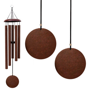 Custom 30 Inch Textured Bronze Wind Chime For Garden Decoration, 8 of 12