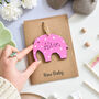 Personalised New Baby Elephant Wooden Gift Card, thumbnail 1 of 7