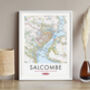 Favourite UK Town Location Personalised Map Print, thumbnail 1 of 12