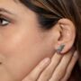 Crocodile Detail Statement Stud Earrings, thumbnail 2 of 3