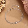 Sterling Silver Starburst Two Layer Bracelet With Star Motif, thumbnail 1 of 12