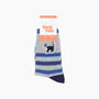 Embroidered Cat Combed Cotton Socks In Grey, thumbnail 4 of 4
