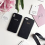 Black Faux Leather Personalised Embossed Phone Case, thumbnail 5 of 11