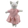 Tiny Linen Girl Cat In Pink Dress, thumbnail 4 of 4