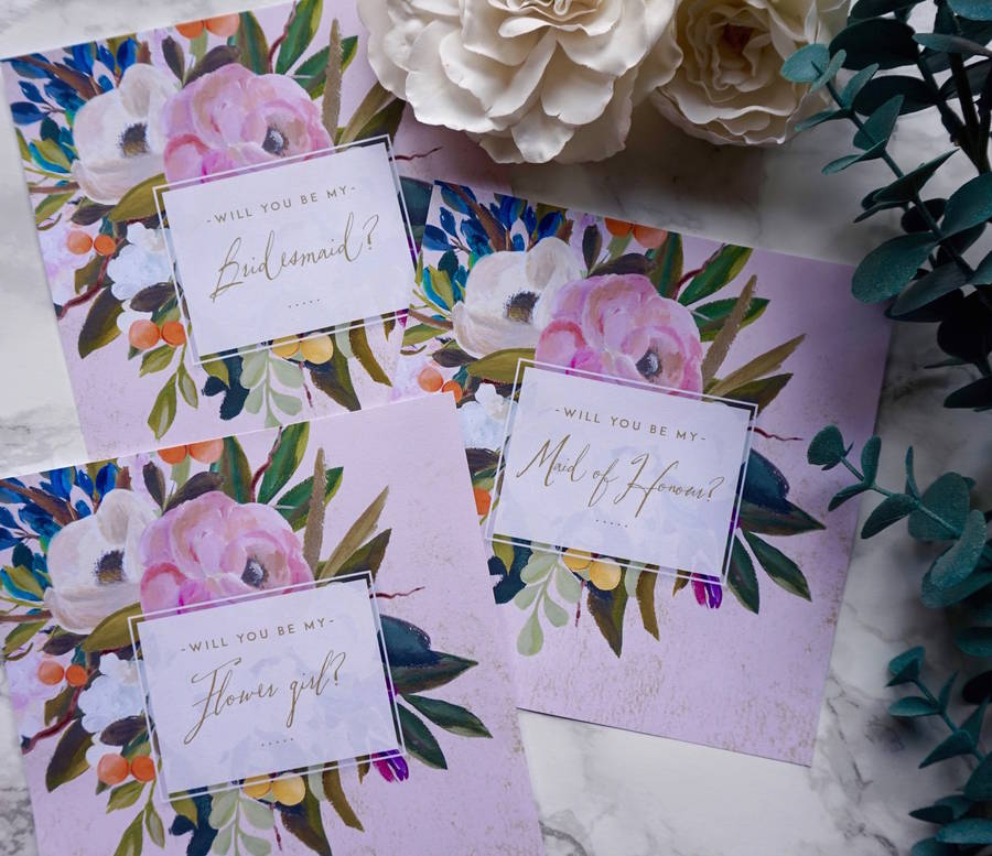 floral bridesmaid card by sweet pea sunday | notonthehighstreet.com