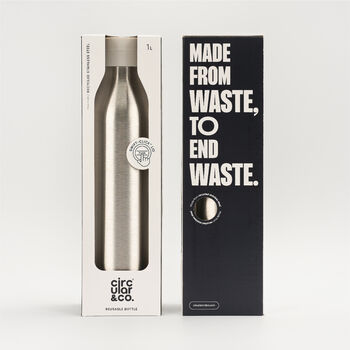 Circular And Co 1 L Stainless Steel Water Bottle Pebble White, 2 of 6