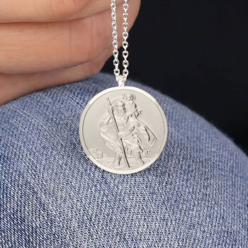Personalised Sterling Silver St Christopher Necklace, 2 of 11