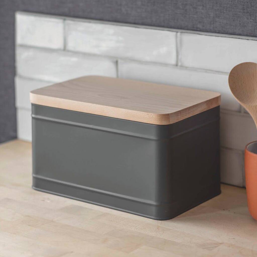 Charcoal Grey Bread Bin By Idyll Home