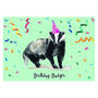 Birthday Badger Hand Painted Birthday Card, thumbnail 2 of 3