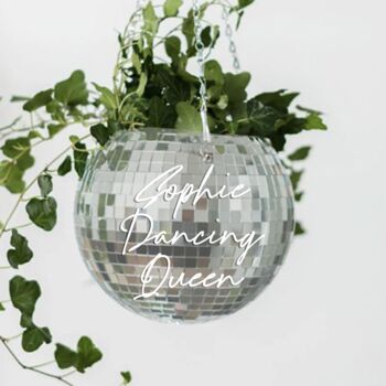 Personalised Disco Ball Hanging Planter, 5 of 10