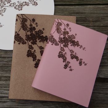 Personalised Leather Diaries Japanese Blossom Engraving, 5 of 5