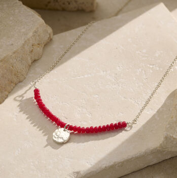 Personalised Red Semi Precious Beaded Necklace, 5 of 7