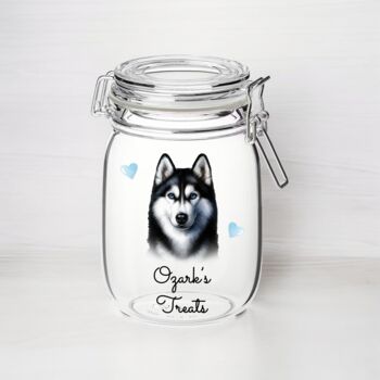 Personalised Huskey Kilner Style Dog Treat Jar B, 2 of 2