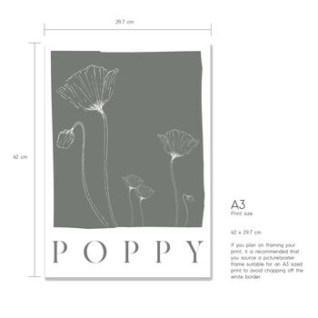 Botanical Poppy Print, 3 of 4