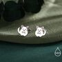 Sterling Silver Chinchilla Stud Earrings, thumbnail 3 of 12
