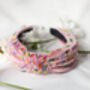 Pink Sprinkle Beaded Twist Knot Headband, thumbnail 5 of 7