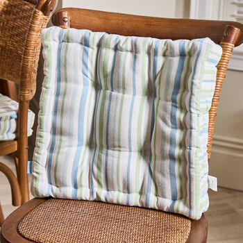 Pastel Stripe Organic Cotton Chair Cushions, 3 of 5