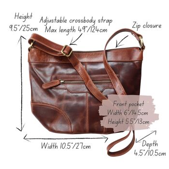 Leather Crossbody Messenger Bag, Distressed Brown, 6 of 6