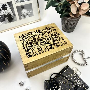 Personalised Wooden Filigree Trinket Box, 7 of 11