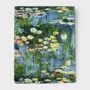 Water Lilies By Monet And Klimt Flower Garden Reversible Silk Blend Scarf, thumbnail 6 of 9