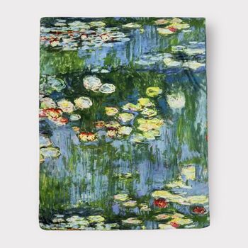 Water Lilies By Monet And Klimt Flower Garden Reversible Silk Blend Scarf, 6 of 9
