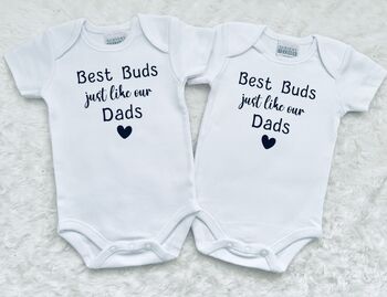 Best Buds Just Like Our Dads Baby Vests, 8 of 8