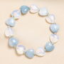 Semi Precious Stone Heart Bracelet In Blue Or Lilac, thumbnail 2 of 3