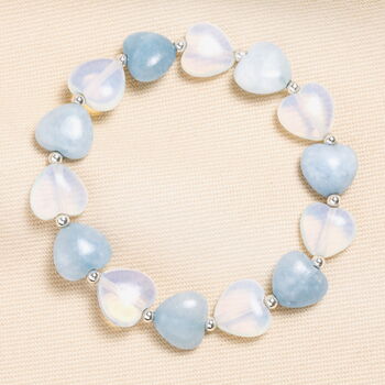 Semi Precious Stone Heart Bracelet In Blue Or Lilac, 2 of 3