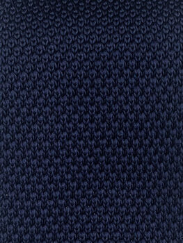 Handmade 100% Polyester Knitted Tie In Navy Blue, 7 of 8