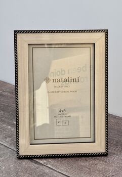 Natalini Cream With Diagonal Border Trim Photo Frame, 2 of 4