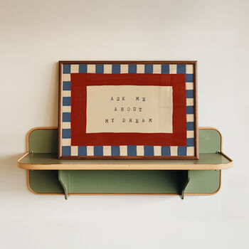 Ask Me About My Dream Checkered Bedroom Wall Print, 7 of 9