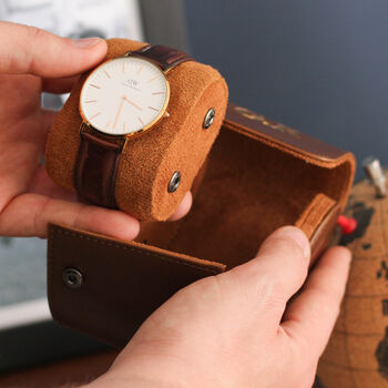 Personalised Single Watch Case Travelling Gift For Him, 5 of 10