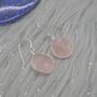 Rose Quartz Silver Square Teardrop Earrings, thumbnail 4 of 8