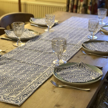 Block Printed Cotton Table Runner, 3 of 9