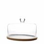 Bamboo Serving Plate With Glass Serving Dome, thumbnail 3 of 3