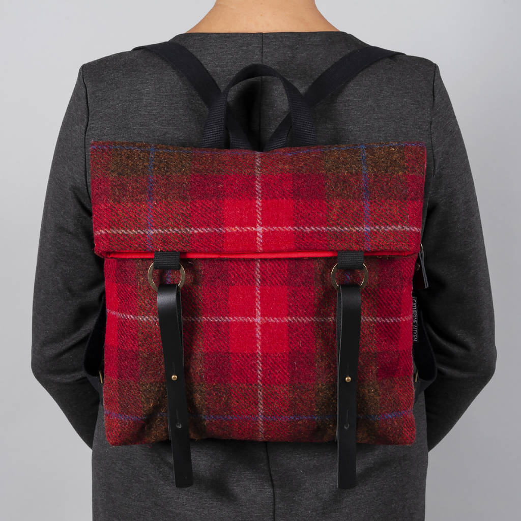 harris tweed backpack bag