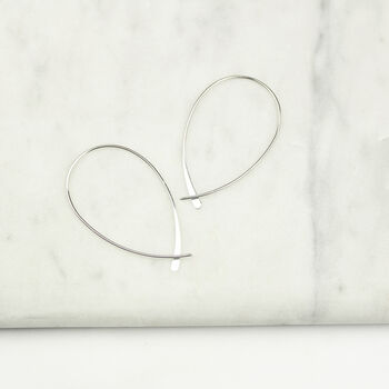 Sterling Silver Curved Hoop Earrings, 5 of 10