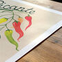 Picante Chilli Kitchen Wall Art | Hand Painted Print, thumbnail 6 of 12