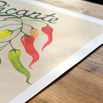 Picante Chilli Kitchen Wall Art | Hand Painted Print, 6 of 12