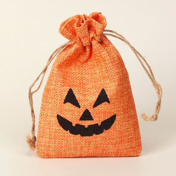 G Decor Set Of Five Or 10 Halloween Hessian Gift Bags, 4 of 4