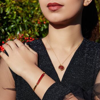 Green Onyx Gold Plated Silver Adjustable Gemstone Bangle Bracelet, 8 of 9