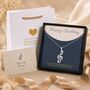 Personalised Treble Clef Music Note Necklace Engraved Name, thumbnail 10 of 10