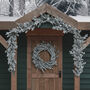 Pre Lit Outdoor Snowy Christmas Wreath And Garland, thumbnail 3 of 4